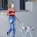 Olivia Holt – Out for a dog walk in Studio City