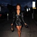 Skai Jackson – In a black leather dress at Cecconi’s restaurant in West Hollywood - 454 x 568
