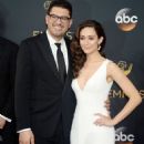 Sam Esmail and Emmy Rossum At The 68th Primetime Emmy Awards - Arrivals (2016)