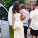 Kendall Jenner – In a white tight dress during lunch at Porto Cervo in Sardinia