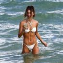 Jocelyn Chew – In white bikini on the beach in Miami - 454 x 307