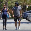 Lea Michele – Shows baby bump while out for a walk in Santa Monica