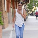 Lea Michele – Make-up free while out in Tribeca - 454 x 682