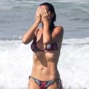 Gisele Bundchen in Colored Bikini on the beach in Costa Rica
