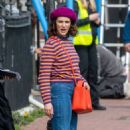 Jessica Brown Findlay – Shooting ‘Flatshare’ with Anthony Welsh in Brighton - 454 x 755