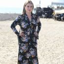 Alyssa Milano in Floral Dress at 2022 Mipcom in Cannes