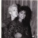 Billy Idol and Vanity backstage in his dressing room after a concert in Los Angeles, 1987 - 454 x 571