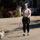Becca Tobin – Walking her dog in Los Angeles - 454 x 303