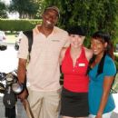Olympic Athlete Al Joyner with daughter and Paula Trickey at St. Jude Children's Hospital 'Deal or No Deal' Celebrity Golf Classic