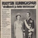 King Carl XVI Gustaf and Drottning Silvia - Suomen Kuvalehti Magazine Pictorial [Finland] (15 October 1976) - 454 x 560