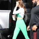 Kendall Jenner – In an all-green workout gear seen after gym