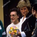 Princess Diana attends the departure of the Handicapped Children's Boat Trip on the River Thames, from Greenwich Pier in London. The trip was organized by the Miss Deptford's Carnival Fund -  9 June 1988