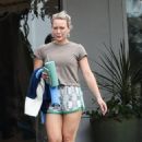 Hilary Duff – In striped shorts at the Switch store in Bel Air