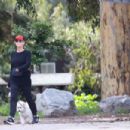 Jamie Lee Curtis – With husband Christopher Guest on a dog walk in Pacific Palisades