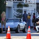 Emmy Rossum – Filming a scene for Angelyne in Los Angeles