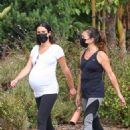 Lea Michele – Shows baby bump while walk with mother Edith in Santa Monica