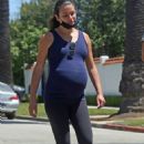 Lea Michele – Shows baby bump while out for a walk in Santa Monica