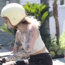 Paris Jackson – Driving around in her scooter in Los Angeles