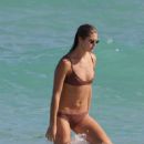 Annie McGinty in Brown Bikini in Miami Beach - 454 x 564