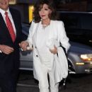 Joan Collins – Seen in an all white ensemble at Craig’s for dinner in West Hollywood - 454 x 681