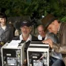 (Left to right) Cate Blanchett, director Steven Spielberg, producer Frank Marshall and Harrison Ford on the set of 'Indiana Jones and the Kingdom of the Crystal Skull.' Photo Credit: David James. ™ & © 2008 Lucasfilm Ltd. All Rights Reserved. Used