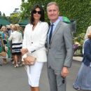 Wimbledon 2019: David Coulthard and glamorous wife Karen put on a stylish display as they take their places in Centre Court's Royal Box - 454 x 670