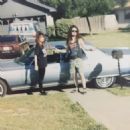 Haney and Dimebag with his 1972 Cadillac in front of his mother's house, 1990 - 454 x 454