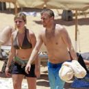 Jennette McCurdy wearing a pretty bikini and board shorts was spotted kayaking with a male friend in Maui