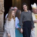 King Felipe VI of Spain, Queen Letizia of Spain attended Easter Mass in Palma  (April 1, 2018) - 399 x 600