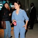 Claire Foy – In a blue pinstripe jumpsuit outside the Robin Williams Center in NY - 454 x 681