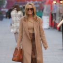 Amanda Holden – Out in suede boots and caramel coloured coat in London