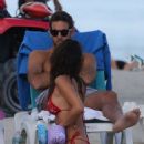 Sofia Jimenez in Red Bikini on the beach in Miami - 454 x 617