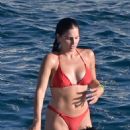 Andrea Duro – Enjoying vacation sailing on a boat in red bikini in Ibiza - 454 x 681