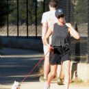 Brittany Snow – On stroll with her dog in Los Angeles - 454 x 566