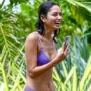Ambra Gutierrez in Purple Bikini on Miami Beach - 454 x 681