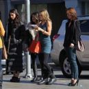 AnnaLynne McCord, Shenae Grimes, Jessica Lowndes, and Jessica Stroup: film scenes for the TV show '90210' in West Hollywood