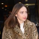 Zoe Kazan – In a leopard coat while promoting her new movie ‘She Said’ in New York - 454 x 682