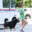 Emily Ratajkowski – Seen while takes her dog for a walk in New York