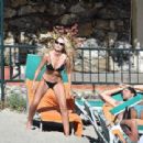 Yasmin Brunet in Black Bikini in Portofino - 454 x 311