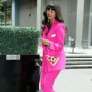 Jameela Jamil – Wearing a pink ensemble while out in NY - 454 x 664