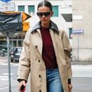 Bruna Marquezine – In Milan during Fashion Week sporting a Bottega Veneta coat and bag