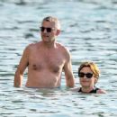 Emma Forbes – In a black swimsuit with her husband Graham Clempson in Western Barbados - 454 x 345