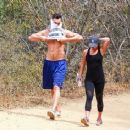 Lea Michele and Matthew Paetz are seen hiking