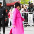 Kris Jenner – In a hot pink trench coat out in New York - 454 x 681