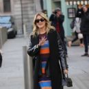 Ashley Roberts – In a striped knitted dress in London