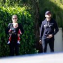 Kate Mara and Jamie Bell – Out with their baby for a hike in Los Feliz