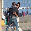 Katie Holmes and Jamie Foxx on the beach in Los Angeles