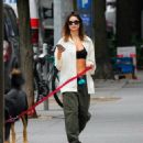 Emily Ratajkowski – Seen while she Walks her dog in New York City