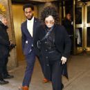 Sara Gilbert – Keeps a low profile while exiting NBC Studios in New York - 454 x 678