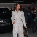 Laura Harrier – Arriving at Jennifer Klein’s Christmas Party in Brentwood